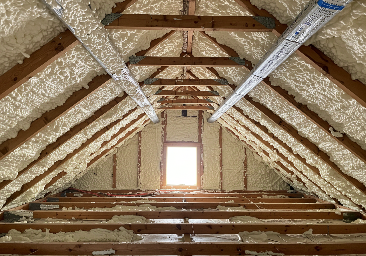 Attic After SPF Insulation